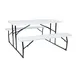 Flash Furniture RB-EBB-1470FD-WH-GG Insta-Fold Rectangular Folding Picnic Table & Benches, 53.75"W x 58.25"D, White Plastic Top, 661 lbs 1 image