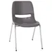 Flash Furniture RUT-18-GY-CHR-GG Hercules Series Gray Student Shell Stacking Chair, 880 lb, Chrome Frame, Plastic Seat 1 image