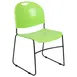 Flash Furniture RUT-188-GN-GG Hercules Series Ultra Compact Stacking Chair, 880 lbs, Green, Polypropylene Seat & Back, Black Powder Coated Metal Frame 1 image