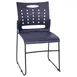 Flash Furniture RUT-2-NVY-BK-GG Hercules Series Navy Stacking Chair, 881 lb, Ergonomic Plastic Seat & Back, Black Metal Frame 1 image