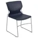 Flash Furniture RUT-438-NY-GG Hercules Series Navy Blue Polypropylene Stacking Chair, 661 lb. Weight Capacity, Ergonomic Design, Gray Powder Coated Metal Frame 1 image