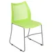 Flash Furniture RUT-498A-GN-GG Hercules Series Stacking Chair, 661 lb, Green Plastic Seat & Back, Gray Metal Frame 1 image