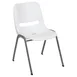 Flash Furniture RUT-EO1-WH-GG Hercules Series Ergonomic Shell Stacking Chair, 880 lb, White Plastic Seat & Back, Gray Metal Frame 1 image