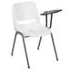 Flash Furniture RUT-EO1-WH-LTAB-GG Hercules Series Ergonomic Shell Chair, 880 lbs, White, Plastic Seat & Back, Left Handed 12" Tablet Arm 1 image