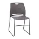 Flash Furniture RUT-NC499A-GY-GG HERCULES Series 660 lb. Gray Plastic Stack Chair with Black Powder Coated Sled Base 1 image