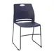 Flash Furniture RUT-NC499A-NAVY-GG HERCULES Series 660 lb Navy Plastic Stack Chair with Black Powder Coated Sled Base 1 image