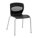 Flash Furniture RUT-NC618-BK-GG HERCULES Series 770 lb. Ergonomic Stack Chair with Lumbar Support, Black, Silver Steel Frame 1 image