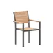 Flash Furniture SB-CA108-WA-NAT-GG Finch Patio Chair, 300 lbs, Stackable, Faux Teak Poly Slats, Metal Frame, Gray 1 image