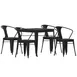 Flash Furniture SB-T11C4-T-BK-GG 5 Piece Helvey Commercial Indoor-Outdoor Table Set, 31.5" Square Poly Resin Top, 4 Black Metal Chairs 1 image