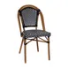 Flash Furniture SDA-AD642001-BKWH-NAT-GG Bordeaux Stacking French Bistro Chair, 400 lb, Black/White Poly Rattan, Natural Finish Aluminum 1 image