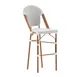 Flash Furniture SDA-AD642001-F-BS-WHGY-NAT-GG Lourdes 30" Stacking French Bistro Stool, 600 lb., White/Gray Rattan, Natural Bamboo Aluminum 1 image