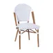 Flash Furniture SDA-AD642001-F-WHGY-NAT-GG Lourdes Stacking French Bistro Chair, 400 lb. Capacity, White/Gray Poly Rattan, Natural Finish Aluminum Frame 1 image