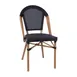 Flash Furniture SDA-AD642107-BK-NAT-GG Marseille Stacking French Bistro Chair, 400 lb, Black Textilene, Natural Bamboo Print Aluminum 1 image
