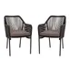 Flash Furniture SDA-AD892006-BK-2-GG Kallie Patio Chairs, Woven Back & Seat, Aluminum Frame, Black & Gray, Set 1 image