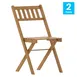 Flash Furniture THB-C1244-NAT-GG Martindale Folding Patio Chair, 300 lbs, Acacia Wood, Natural Finish, Set of 2 1 image