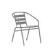 Flash Furniture TLH-018C-GG Lila Stacking Armchair, 352 lb, Aluminum Frame, Silver Finish 1 image