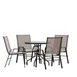 Flash Furniture TLH-0702303C-BN-GG Brazos 5 Piece Outdoor Patio Dining Set, 31.5" Round Tempered Glass Table, 4 Brown Flex Comfort Chairs 1 image