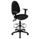 Flash Furniture WL-A654MG-BK-AD-GG Lenora Drafting Chair, 43-47.5in Height, 250lb Capacity, Fabric Upholstery, Nylon Arms 1 image