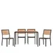 Flash Furniture XU-DG-304860364-GG Patio Dining Set, 48" Rectangular Table, Synthetic Teak Top, 4 Stacking Chairs, 29"H 1 image