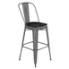 Flash Furniture XU-DG-TP001B-30-PL1B-GG Lincoln Bar Stool 30" Seat 500 lb Slat Back Powder Coated Steel Black 1 image