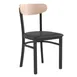 Flash Furniture XU-DG6V5BV-NAT-GG Wright Dining Chair, Black Vinyl Seat, Natural Birch Finish, 500 lb 1 image
