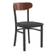 Flash Furniture XU-DG6V5BV-WAL-GG Wright Dining Chair, 500 lb, Black Vinyl Upholstered Seat, Walnut Finish, Black Steel Frame 1 image