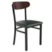Flash Furniture XU-DG6V5GNV-WAL-GG Wright Dining Chair, 500 lb, Green Vinyl Seat, Walnut Finish, Black Steel Frame 1 image