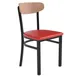 Flash Furniture XU-DG6V5RDV-NAT-GG Wright Dining Chair, 500 lb, Red Vinyl Seat, Natural Birch Finish, Black Steel Frame 1 image