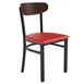 Flash Furniture XU-DG6V5RDV-WAL-GG Wright Dining Chair, Red Vinyl Upholstered, 500 lb, Wooden Boomerang Back, Black Steel Frame 1 image