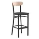 Flash Furniture XU-DG6V6BV-NAT-GG Bar Stool – 500 lb, Black Vinyl Seat, Boomerang Back, Steel Frame 1 image
