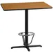Flash Furniture XU-NATTB-3042-T2230B-3CFR-GG Rectangular Bar Height Table, 42x30, Natural Laminate, Black PVC T-Mold Edge 1 image