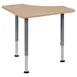 Flash Furniture XU-SF-1003-NAT-A-GG Billie Triangular Student Desk, 32"W x 20.5"D, Adjustable 24-33"H, Natural Finish, Powder Coated Legs 1 image