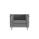Flash Furniture ZB-REGAL-810-1-CHAIR-GY-GG Hercules Regal Series Gray Bonded Leather Upholstered Chair with Stainless Steel Accent 1 image