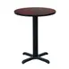 Hubert 32Q-075 CenPro Table Set, 24" Round, 29"H, Black/Cherry Finish, 4 Red Chairs 1 image