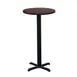 Hubert 32Q-080 CenPro Bar Height Table Set, 24" Round Top, 42", Black/Cherry Finish, 4 Ladder-Back Chairs 1 image