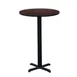 Hubert 32Q-089 Bar Height Table Set, 30" Round Top, 42" Height, 4 Red Ladder-Back Chairs, Black/Cherry Finish 1 image