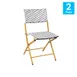 Flash Furniture 2-FV-FWA086-NVY-WHT-GG Set of 2 Navy/White PE Rattan Commercial Outdoor Restaurant Chairs 1 image