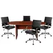 Flash Furniture BLN-6GCCHR595M-BK-GG 72" Oval Lake Table Set with 4 Black LeatherSoft Chairs, 250 lb Weight Capacity 1 image