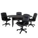Flash Furniture BLN-6GCGRYX000-BK-GG 72" Oval Lake Table Set with 4 Mid-Back Black LeatherSoft Chairs, 250 lb. Weight Capacity 1 image