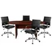 Flash Furniture BLN-6GCMHG595M-BK-GG Lake Set, 72" Mahogany Table, 4 Black Chairs, 250 lbs, Tilt Lock 1 image