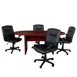Flash Furniture BLN-6GCMHGX000-BK-GG Table & 4 Black Chairs 72" W x 35" D x 29.5" H Top, 250 lbs, Casters– Set 1 image