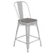 Flash Furniture CH-31320-24GB-WH-PL2G-GG Kai Counter Height Bar Stool, 500 lb. Weight Capacity, White Powder Coat Finish, Gray Polypropylene Seat 1 image