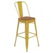 Flash Furniture CH-31320-30GB-YL-PL2T-GG Kai Bar Stool, 500 lb, Yellow, Teak Poly Resin Seat, Galvanized Steel 1 image