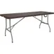 Flash Furniture DAD-FT-180Z-GG Folding Table, 71"W x 29"D x 29"H, Rectangular, Brown Rattan Top, 330 lbs, Indoor/Outdoor, Gray Powder Coated Legs 1 image