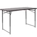 Flash Furniture DAD-LF-122Z-GG Folding Table, 23.5" x 48.25" x 21.5"-29.5" Adjustable Height, Rectangular, Brown Wood Grain Plastic Top, 220 lbs Capacity, Gray Powder Coated Locking Legs 1 image