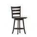 Flash Furniture ES-UN-31WS-24-GY-GG Liesel Gray Wash Walnut Swivel Counter Height Barstool with Ladder Back and Solid Wood Seat, 225 lbs 1 image