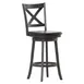 Flash Furniture ES-UN1-29-GY-GG Felicity Gray Swivel Barstool, Crossback, Padded LeatherSoft, 300 lb, Wood Frame, Gray Wash Walnut 1 image