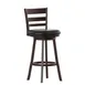 Flash Furniture ES-UN3-29-ESP-GG Zerrick Swivel Bar Stool, Wood Ladder Back, Padded LeatherSoft Seat, Espresso Finish 1 image