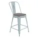 Flash Furniture ET-3534-24-DB-PL1G-GG Carly Counter Height Bar Stool, 500 lb, Gray Poly Resin Seat, Distressed Steel Frame 1 image