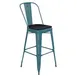 Flash Furniture ET-3534-30-KB-PL1B-GG Carly Bar Stool, 500 lb, Black Polypropylene Seat, Distressed Steel Frame 1 image